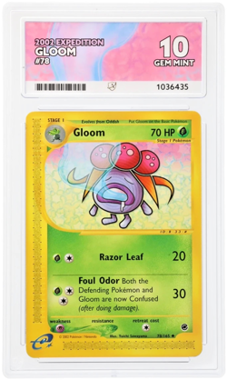 Pokemon TCG Gloom 78/165 Expedition Base Set 2002 - Graded Ace 10 Gem Mint - Image 2