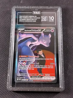 Ascended Heroes Team Rocket's Mewtwo EX SIR 281/217 Pokemon Tag 10 Gem Mint - Image 1