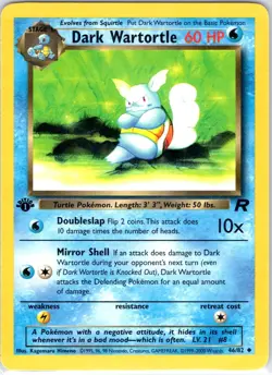 Dark Wartortle 46/82 Uncommon Team Rocket Pokemon 1st Edition Moderately Played - Image 1