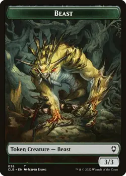 MTG GREEN BEAST 3/3 TOKEN - BATTLE FOR BALDUR'S GATE TOKENS CLB - Image 1