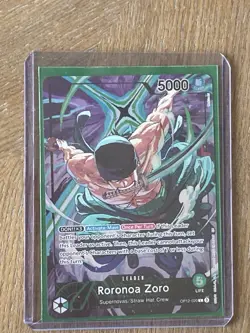 One Piece TCG Roronoa Zoro alt art leader from bandai website mint condition - Image 1