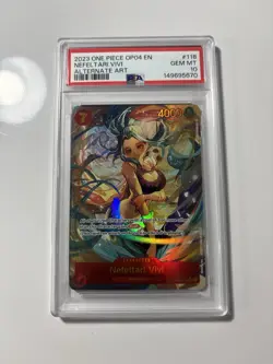 PSA 10 Gem Mint Vivi AA OP04-118 One Piece Card 2023 English Alt Art SEC - Image 1