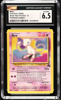 Black Star Promo 8 Mew Pokemon League CGC 6.5 - Image 1