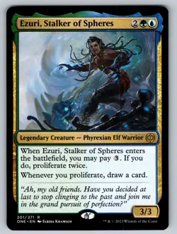MTG Ezuri, Stalker of Spheres R Phyrexia: All Will Be One 201 NM - Image 1