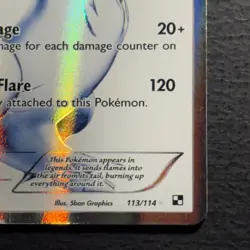 Reshiram 113/114 Pokemon TCG Black And White Full Art Ultra Rare Card Played MP+ - Image 4