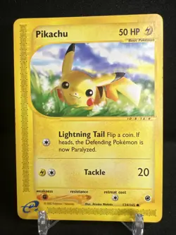 Pokemon Pikachu TCG Expedition Card 124/165 Regular Common - Image 1