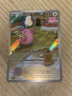 Chansey 187/167 Sv06: Twilight Masquerade Holo Minty Fresh Pull Pokemon IR - Image 2