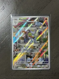 Pokemon TCG Machoke Scarlet Violet 151 Holo Illustration Card 177/165 Rare NM - Image 1