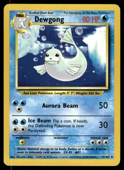 Dewgong 25/102 Uncommon Base Set Unlimited Pokemon NM - Image 1