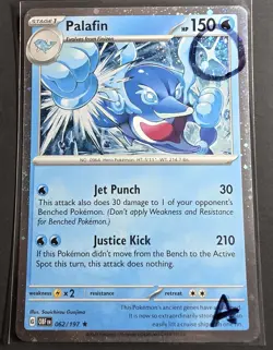 Swirl Pokemon Obsidian Flames 062/197 Palafin Cosmos Holo EXCLUSIVE A - Image 1