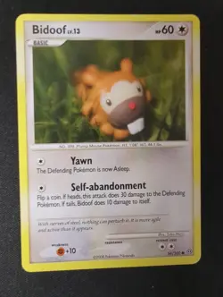 Bidoof 54/100 Stormfront Regular LP Condition Yuko Morii Pokemon TCG - Image 1