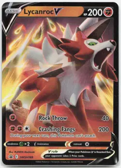 Lycanroc V SWSH199 Holo Promo Sword & Shield Promo Pokemon Near Mint - Image 1