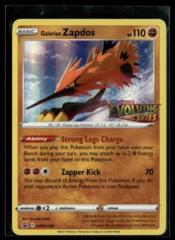 Galarian Zapdos SWSH124 SWSH Black Star Promo Pokemon - Image 1