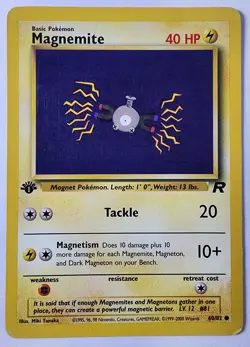 Magnemite 60/82 1st Edition Team Rocket Vintage Pokemon TCG 1999 WOTC - Image 1