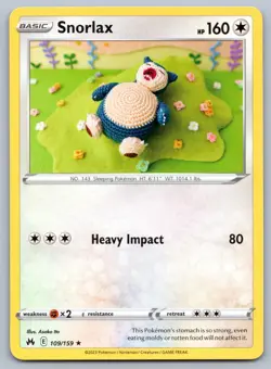 Snorlax 109/159 Crown Zenith Pokemon NM - Image 1