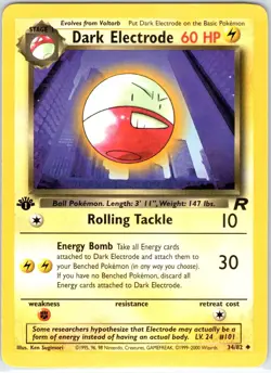 Dark Electrode 34/82 Uncommon Team Rocket Pokemon 1st Edition Moderately Played - Image 1