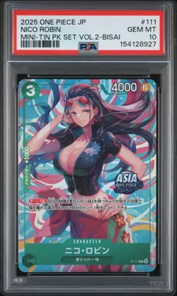 Nico Robin PSA10 2025 One Piece Japanese Mini-Tin Pack Set Vol.2-Bisai #111 - Image 1