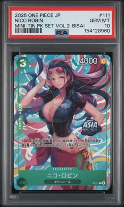 Nico Robin PSA10 2025 One Piece Japanese Mini-Tin Pack Set Vol.2-Bisai #111 - Image 1