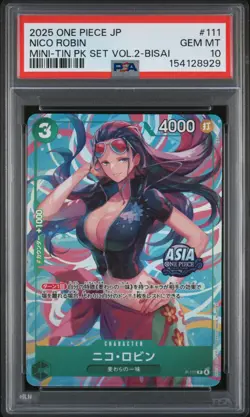 Nico Robin PSA10 2025 One Piece Japanese Mini-Tin Pack Set Vol.2-Bisai #111 - Image 1
