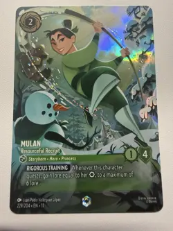 Disney Lorcana Mulan Resourceful Recruit Enchanted 229/204 Winterspell NM - Image 1