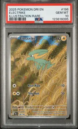 2025 Pokemon SV:EN ELECTRIKE 196/182 DRI ILLUSTRATION RARE GEM MINT PSA 10 - Image 1