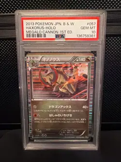 Pokemon PSA 10 Haxorus Holo 057/076 Japanese Megalo Cannon 2013 1st Ed - Image 1