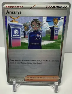 Pokemon TCG Prismatic Evolutions Trainer Amarys 093/131 Pokeball Holo - Image 1
