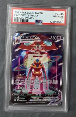 PSA 10 Deoxys VMAX Full Art GG45/GG70 Crown Zenith Galarian Gallery Pokemon 2023 - Image 1