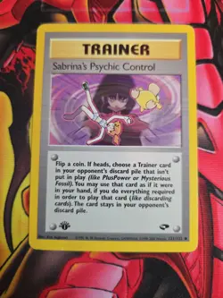 Pokemon TCG 1st Edition Sabrina’s Psychic Control 121/132 - Gym Challenge - LP - Image 1