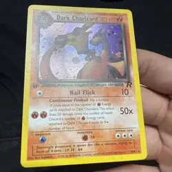 Pokemon Dark Charizard Holo Rare TCG 1st Edition 4/82 NM/LP - Image 1