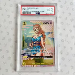 PSA 10 O- Nami 2nd ANNIVERSARY COMPLETE GUIDE OP06-101 Promo One Piece Card 2024 - Image 1