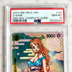 PSA 10 O- Nami 2nd ANNIVERSARY COMPLETE GUIDE OP06-101 Promo One Piece Card 2024 - Image 2