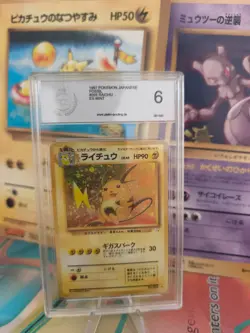 Pokemon Karte Card Raichu Mysterious Of Fossil Holo 1997 PGS PSA 6 Holobleed - Image 1