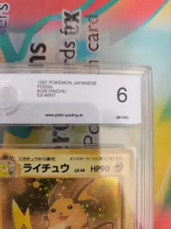 Pokemon Karte Card Raichu Mysterious Of Fossil Holo 1997 PGS PSA 6 Holobleed - Image 4