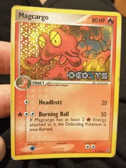 Pokemon Card Lot Magcargo EX Deoxys 37/107 Reverse Holo Logo Stamp Eng - Image 1