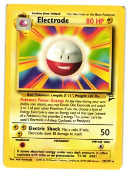 Pokemon TCG Electrode 25/130 Base Set 2 Rare VLP - Image 1