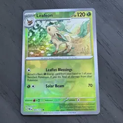 Pokemon LEAFEON 005/131 Prismatic Evolutions Pokeball Reverse Holo TCG NM - Image 1