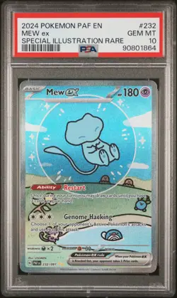 2024 POKEMON PAF EN-PALDEAN FATES SPECIAL ILLUSTRATION RARE #232 MEW EX PSA 10 - Image 1