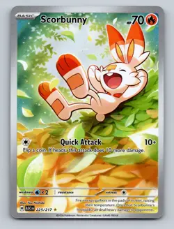 Pokemon TCG Scorbunny Holo Illustration Rare ME: Ascended Heroes 225/217 - Image 1