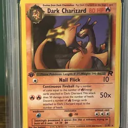 2000 Pokemon Rocket 1st Edition NON HOLO Dark Charizard #21 PSA 7 NM - Image 3