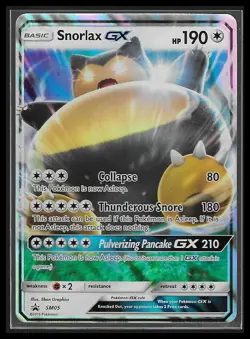 Snorlax GX SM05 Holo Black Star Promo Sun & Moon Pokemon NM - Image 1