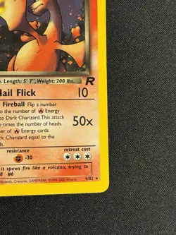 Dark Charizard Holo Rare Card 4/82 Team Rocket - Gorgeous Holo - CLEAN - Image 4