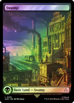 Magic The Gathering MTG SWAMP (105) FULL ART FOIL Assassin's Creed NM Near Mint - Image 1
