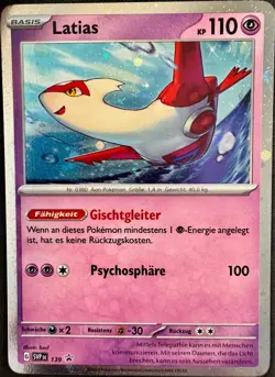Latias 139 Pokemon Karmesin & Purpur Black Star Promos SVP 2024 Swirl NM Deutsch - Image 1