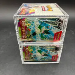 Lot (2) Pokemon TCG Paldea Evolved SV02 Booster Boxes SEALED/NEW w/ Acrylic - Image 3