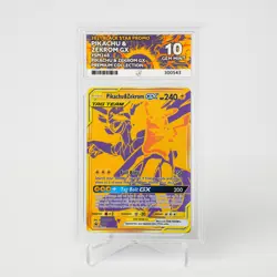 Pikachu & Zekrom SM248 Tag Team 2021 Black Star Promo ACE 10 Gem Mint - Pokemon - Image 2