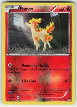 Ponyta 16 Reverse Holo 114 C Steam Siege Pokemon Lightly Played - Image 1