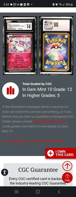(POP 12) CGC 10 Diancie Holo Pokekyun Collection 1st Ed 027/032 Japanese Pokemon - Image 5