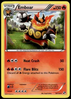 Emboar 19/114 Holo Rare Black & White Pokemon Holo LP - Image 1