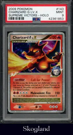 2009 POKEMON CHARIZARD G LV.X SUPREME VICTORS HOLO #143 PSA 9 MINT - Image 1